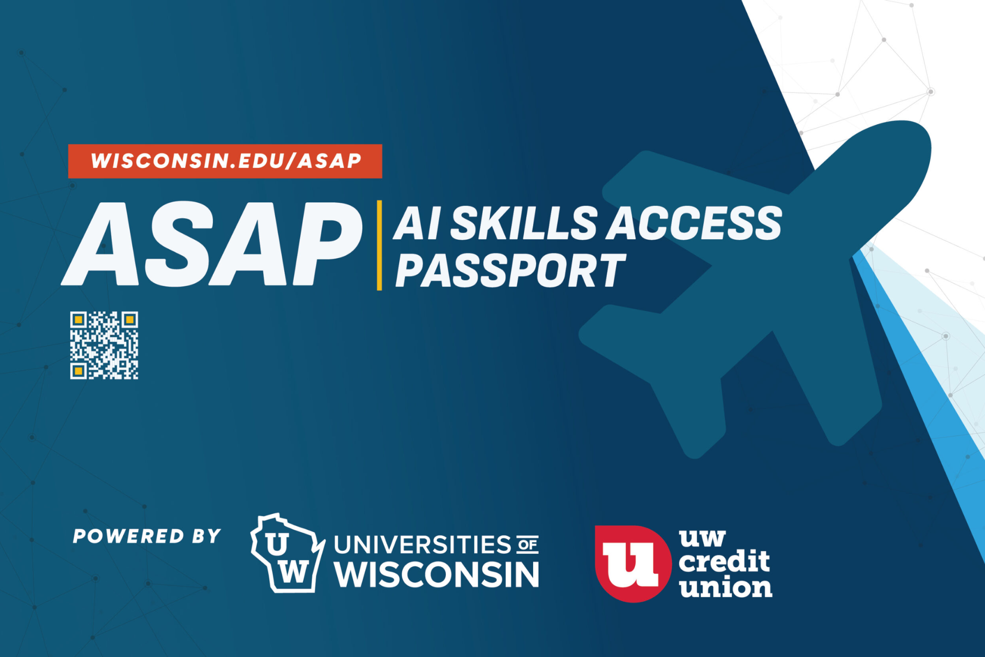 A graphic image meant to represent "ASAP", a free online video series designed to introduce Wisconsinites to the basics of generative Artificial Intelligence (AI). 